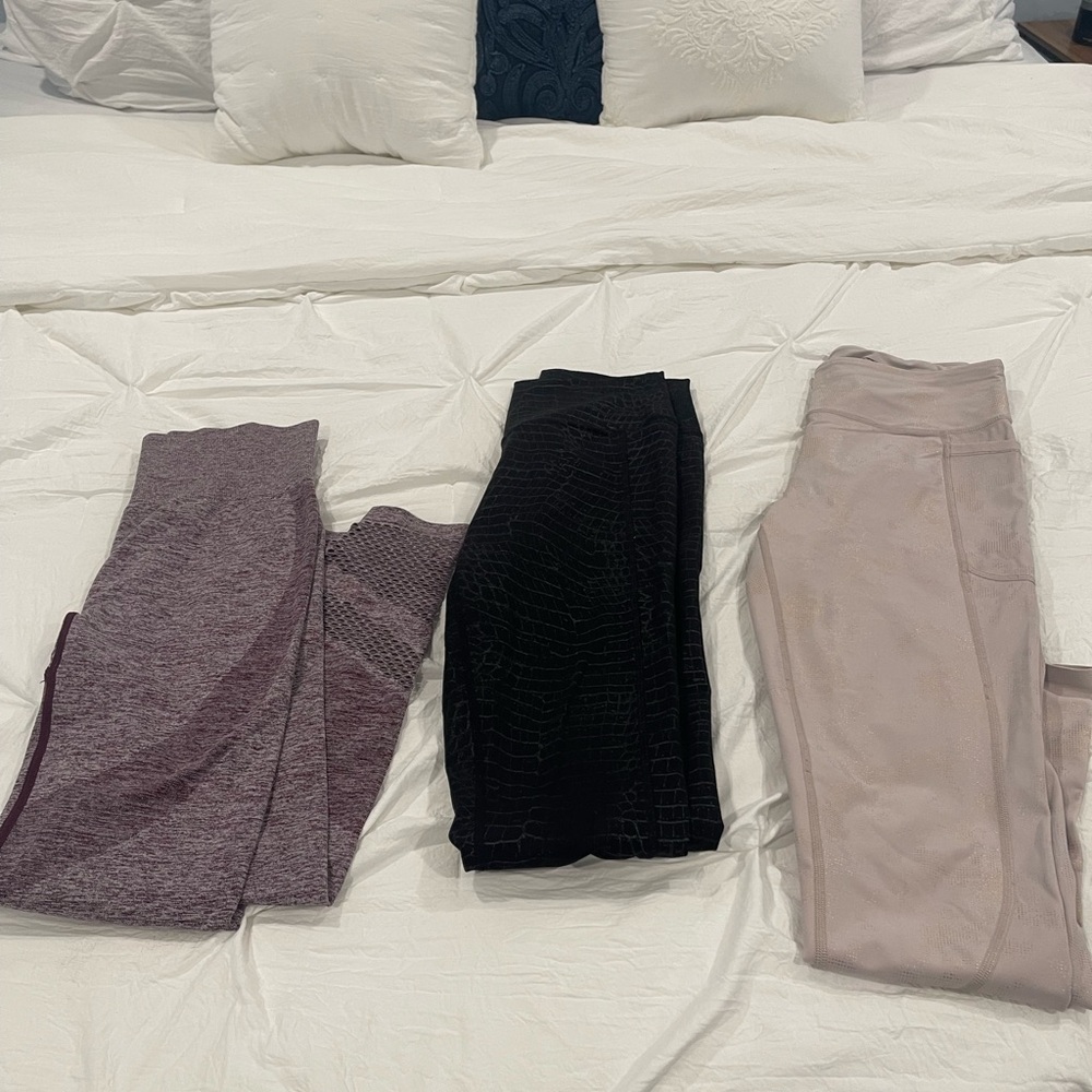 PINK Victoria's Secret Leggings - Purple, Black, Beige